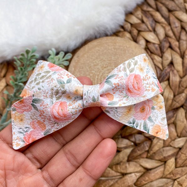 Beautiful muted peach watercolour floral bows!