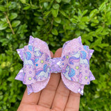 Adorable purple unicorn Everley bows!