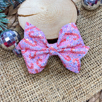 Super sparkly glitter candy cane bows!