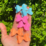 Spooktacular GLOW in the dark glitter or smooth faux leather pigtail bows!