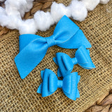 Pretty blue fine glitter bows!