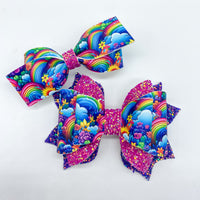 Bright, colourful and fun rainbow floral bows!