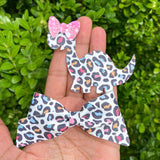 Fun and funky Leopard print bows and Dinos!