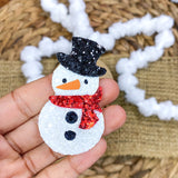 Adorable glitter snowman snap clips!