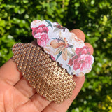 Beautiful bronze or floral print snap clips!