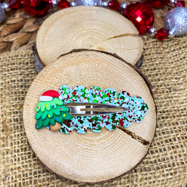Cute peek a boo snap clips with Christmas embellishments!