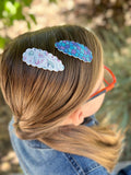 Fun scalloped snap clips in pretty prints and sparkly glitters!