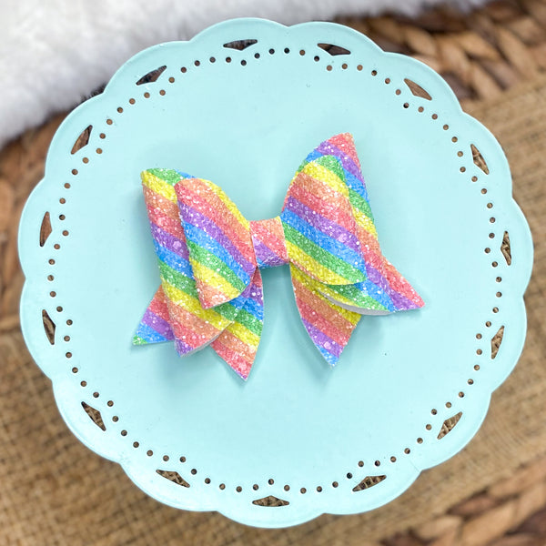 Sparkly rainbow glitter bows!