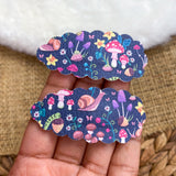 Gorgeous faux leather butterfly and floral snap clips