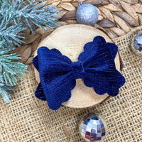 Gorgeous jewel toned shimmery pinstripe velvet bows perfect for the holidays!
