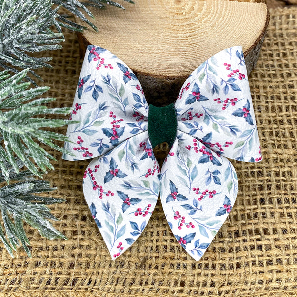 Beautiful floral holly bows, perfect for Christmas!