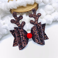 Adorable super sparkly glitter reindeer bows, perfect for Christmas!