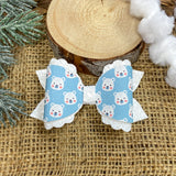 Adorable blue and white polar bear bows!