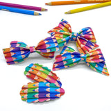 Vibrant pencil crayon print bows!