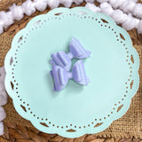 Gorgeous shimmery periwinkle 2" stacked pigtail bows!