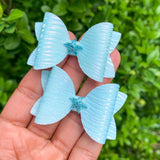 Super sparkly pigtail bows with gorgeous starfish appliqués!