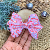 Super sparkly glitter candy cane bows!