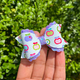 Colourful apple print bows!