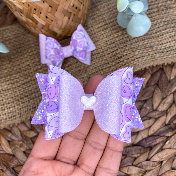 Gorgeous purple heart bows!