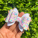 Big sprinkle ice cream bows, perfect for summer!