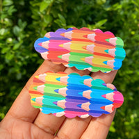 Adorable scalloped snap clips in cute prints perfect for back to school!