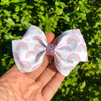 Sweet and simple rainbow print bows!
