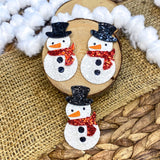 Adorable glitter snowman snap clips!