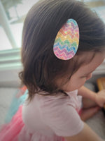Adorable chevron glitter Easter egg snap clips!