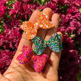 Spooktacular sparkly glitter pigtail bows!