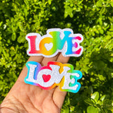 Beautiful rainbow LOVE snap clips!