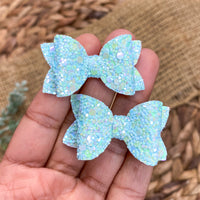 Pretty glitter tiny pigtail bows!