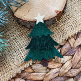 Gorgeous pinstripe velvet layered Christmas tree snap clips!