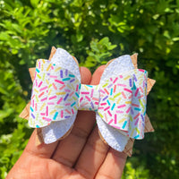 Big sprinkle ice cream bows, perfect for summer!