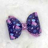 Beautiful ice skating print bows, perfect for winter!