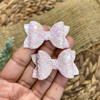 Pretty glitter tiny pigtail bows!