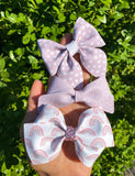 Sweet and simple rainbow print bows!