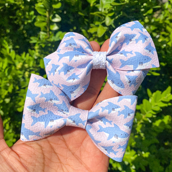 Cute shark print bows and bow ties!