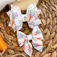 Adorable floral carrot bouquet bows, perfect for Easter!