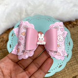 Sweet easter bunny bows with adorable bunny embellishments!