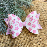 Pretty pink Christmas print bows!