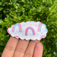 Adorable scalloped snap clips in cute prints and glitters!