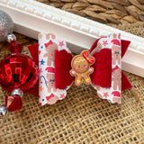 Adorable Gingerbread people print bows, perfect for Christmas!