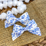 Gorgeous blue and white floral bows!