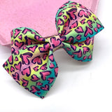 Neon graffiti heart print bows!