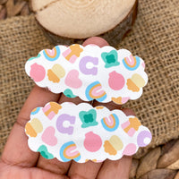 Pretty scalloped snap clips perfect for St Patrick's Day!