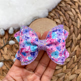 Gorgeous purple, pink and blue watercolour floral bows!