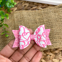Pretty pink abstract heart print bows!