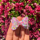 Super sparkly 2" stacked pigtail bows!