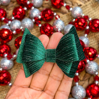 Gorgeous jewel toned shimmery pinstripe velvet bows perfect for the holidays!