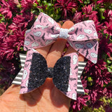 Boo-tiful pink and white ghosts and black bat bows!